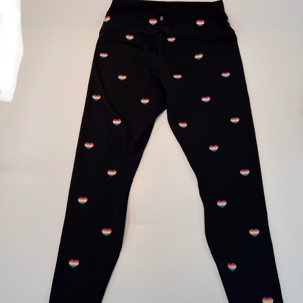 Spiritual Gangster Rainbow Heart Leggings Size XL